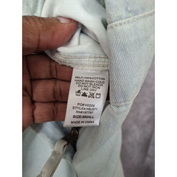 New Hunter and Brown Cotton Denim Short Sleeve Jumpsuit Womens Small Utility Y2k - Picture 12 of 15